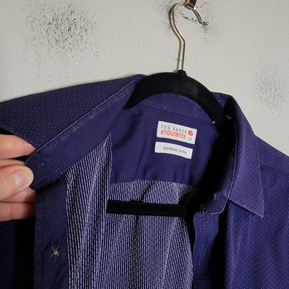 Ted Baker Endurance blue long sleeve button down shirt. 15.5. - Picture 13 of 14